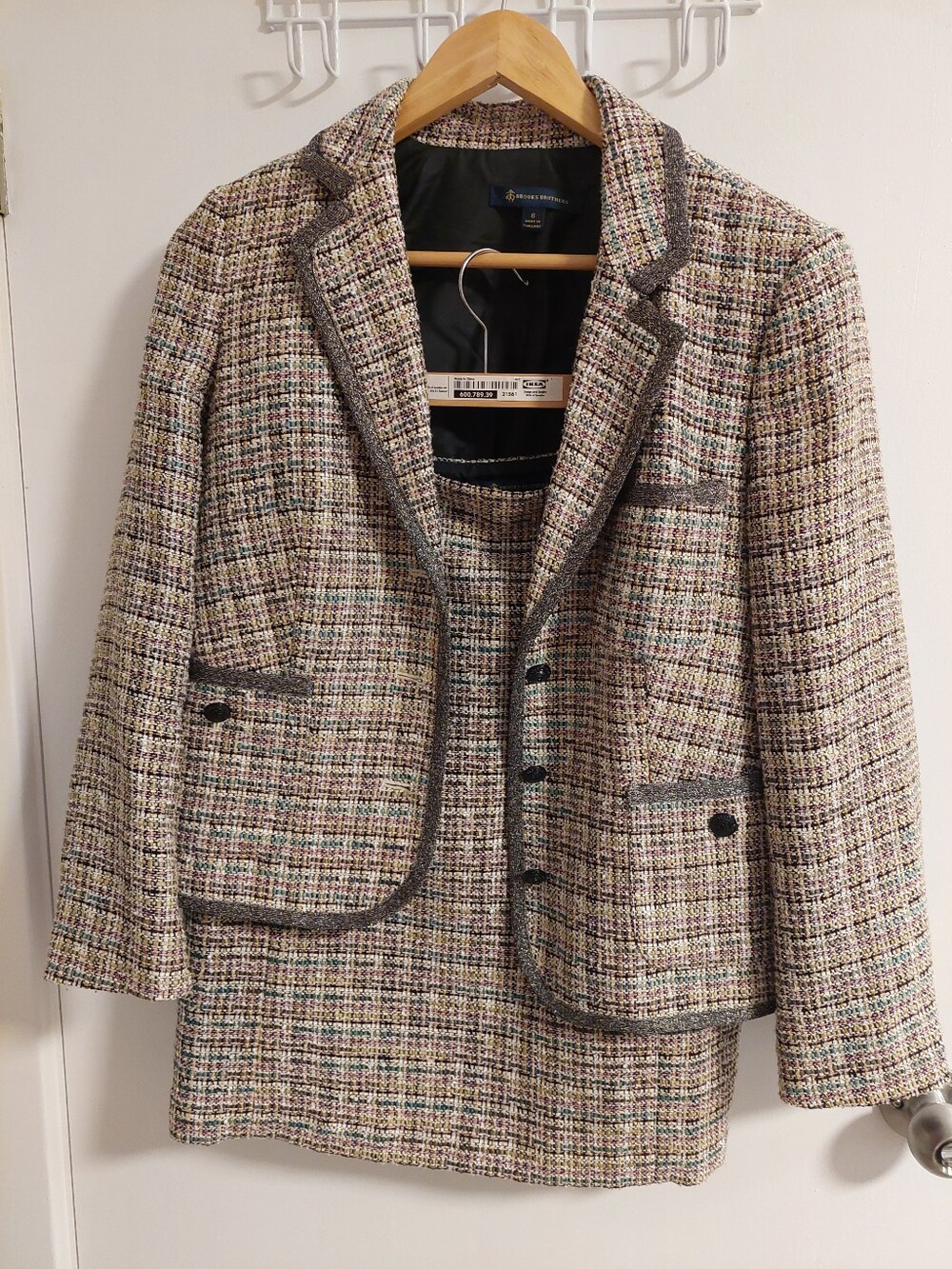 Brooks Brothers Multicolor Tweed Jacket and Skirt Set